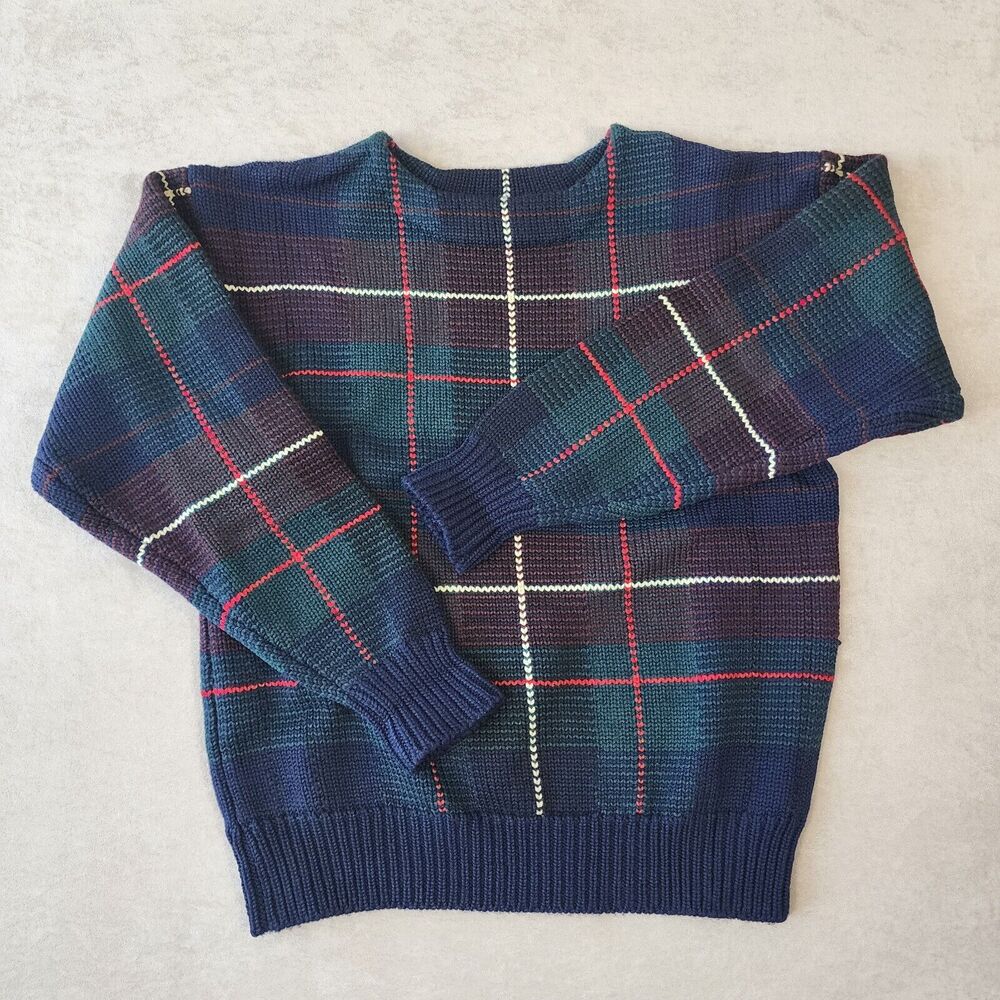 Club Room Size M 100% Wool Grandpa Cosby Vintage knit 80's 90's Y2K Sweater FLAW